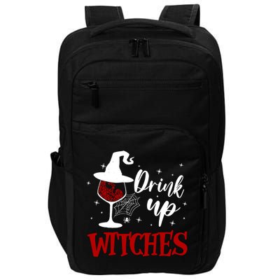 Halloween Glass Of Wine Up Witches Funny Ing Wine Gift Impact Tech Backpack