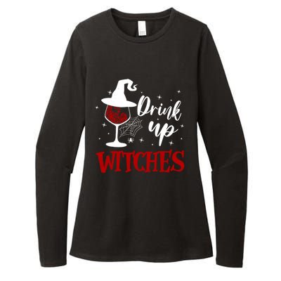 Halloween Glass Of Wine Up Witches Funny Ing Wine Gift Womens CVC Long Sleeve Shirt