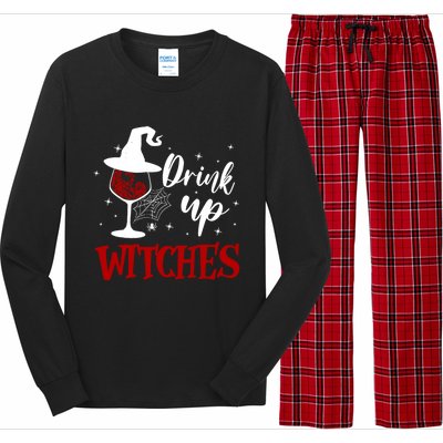 Halloween Glass Of Wine Up Witches Funny Ing Wine Gift Long Sleeve Pajama Set