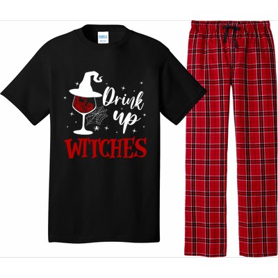 Halloween Glass Of Wine Up Witches Funny Ing Wine Gift Pajama Set