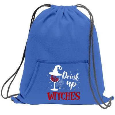 Halloween Glass Of Wine Up Witches Funny Ing Wine Gift Sweatshirt Cinch Pack Bag