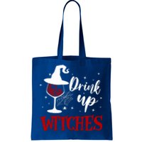 Halloween Glass Of Wine Up Witches Funny Ing Wine Gift Tote Bag