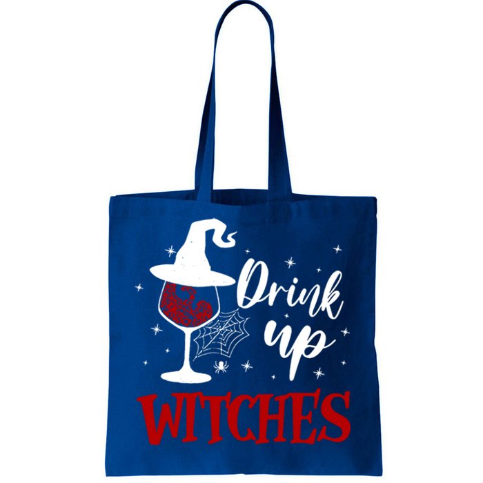 Halloween Glass Of Wine Up Witches Funny Ing Wine Gift Tote Bag