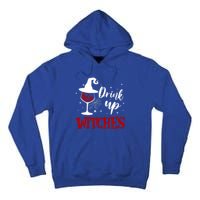 Halloween Glass Of Wine Up Witches Funny Ing Wine Gift Tall Hoodie