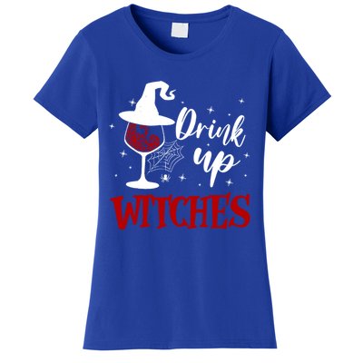 Halloween Glass Of Wine Up Witches Funny Ing Wine Gift Women's T-Shirt