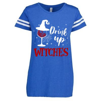 Halloween Glass Of Wine Up Witches Funny Ing Wine Gift Enza Ladies Jersey Football T-Shirt