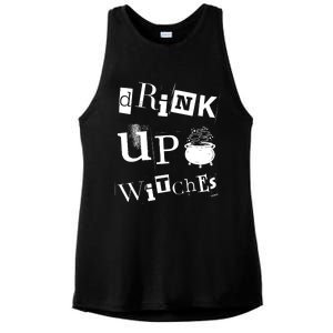 Halloween Glass Of Wine Up Witches Funny Ing Wine Gift Ladies PosiCharge Tri-Blend Wicking Tank