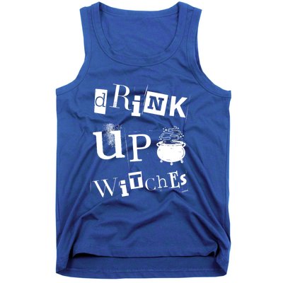 Halloween Glass Of Wine Up Witches Funny Ing Wine Gift Tank Top