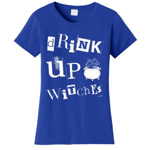 Halloween Glass Of Wine Up Witches Funny Ing Wine Gift Women's T-Shirt