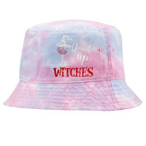 Halloween Glass Of Wine Drink Up Witches Tie-Dyed Bucket Hat