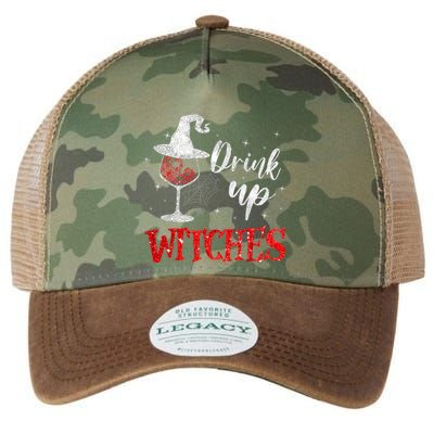 Halloween Glass Of Wine Drink Up Witches Funny Drinking Wine Legacy Tie Dye Trucker Hat
