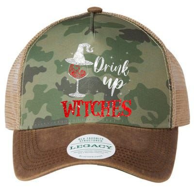 Halloween Glass Of Wine Drink Up Witches Funny Drinking Wine Legacy Tie Dye Trucker Hat