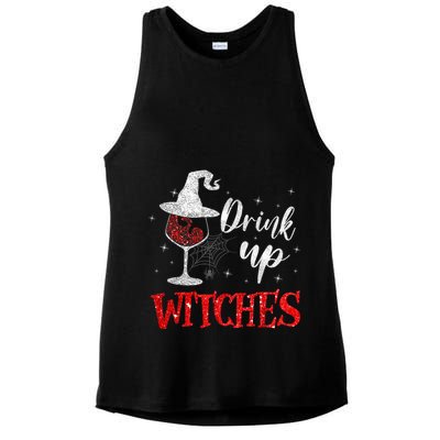 Halloween Glass Of Wine Drink Up Witches Funny Drinking Wine Ladies PosiCharge Tri-Blend Wicking Tank
