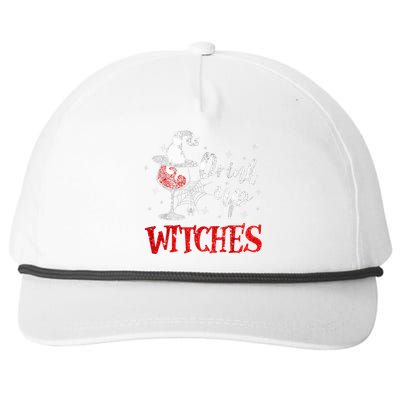 Halloween Glass Of Wine Drink Up Witches Funny Drinking Wine Snapback Five-Panel Rope Hat