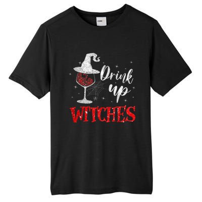 Halloween Glass Of Wine Drink Up Witches Funny Drinking Wine Tall Fusion ChromaSoft Performance T-Shirt