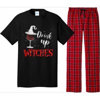 Halloween Glass Of Wine Drink Up Witches Funny Drinking Wine Pajama Set