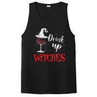 Halloween Glass Of Wine Drink Up Witches Funny Drinking Wine PosiCharge Competitor Tank