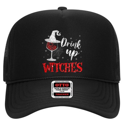 Halloween Glass Of Wine Drink Up Witches Funny Drinking Wine Trucker Hat