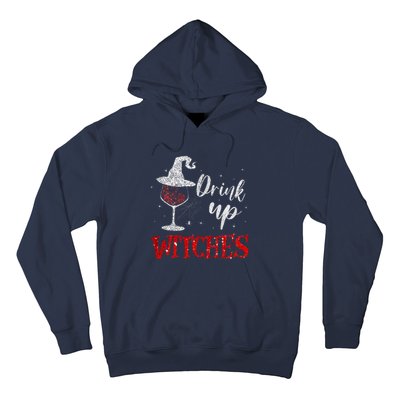 Halloween Glass Of Wine Drink Up Witche Hoodie