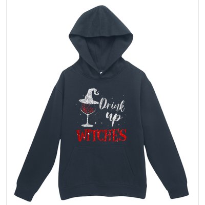 Halloween Glass Of Wine Drink Up Witche Urban Pullover Hoodie