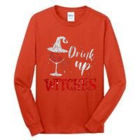 Halloween Glass Of Wine Drink Up Witche Tall Long Sleeve T-Shirt