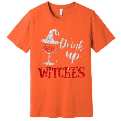 Halloween Glass Of Wine Drink Up Witche Premium T-Shirt