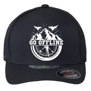 Hiking Go Offline Outdoors Nature Wilderness Adventure Flexfit Unipanel Trucker Cap