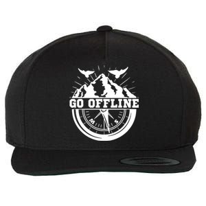 Hiking Go Offline Outdoors Nature Wilderness Adventure Wool Snapback Cap