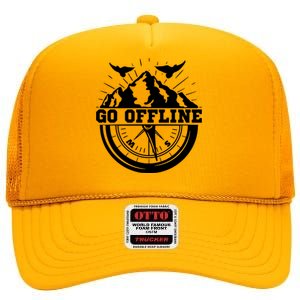 Hiking Go Offline Outdoors Nature Wilderness Adventure High Crown Mesh Back Trucker Hat