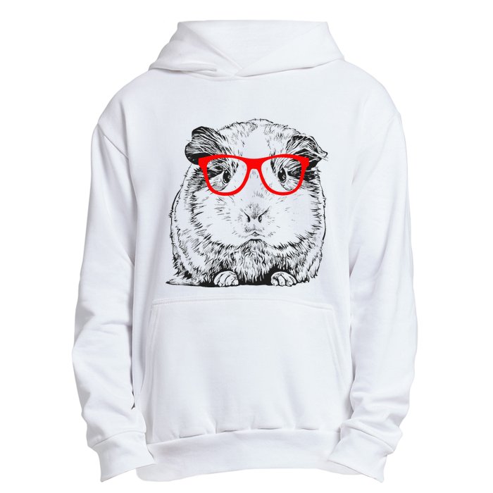 Hipster Guinea Pig In Red Glasses Pet Animal Urban Pullover Hoodie