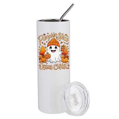 Halloween Ghost Pumpkin Spice Latte Coffee Stainless Steel Tumbler