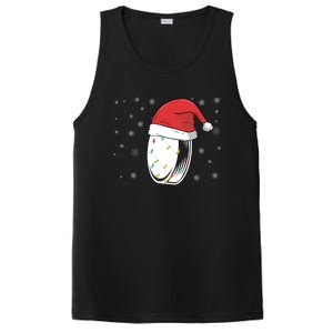 Hockey Game Puck Santa Hat Funny Christmas Hockey Player Great Gift PosiCharge Competitor Tank