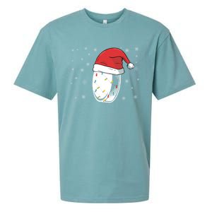 Hockey Game Puck Santa Hat Funny Christmas Hockey Player Great Gift Sueded Cloud Jersey T-Shirt