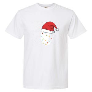 Hockey Game Puck Santa Hat Funny Christmas Hockey Player Great Gift Garment-Dyed Heavyweight T-Shirt