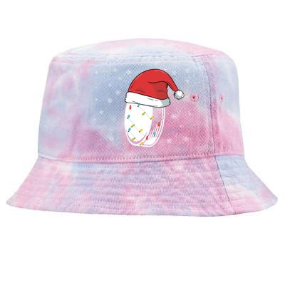 Hockey Game Puck Santa Hat Funny Christmas Hockey Player Gift Tie-Dyed Bucket Hat