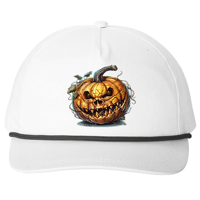 Halloween Goblin Pumpkin Snapback Five-Panel Rope Hat