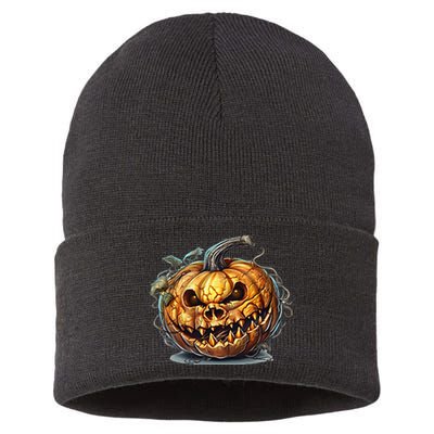 Halloween Goblin Pumpkin Sustainable Knit Beanie