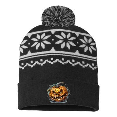 Halloween Goblin Pumpkin USA-Made Snowflake Beanie