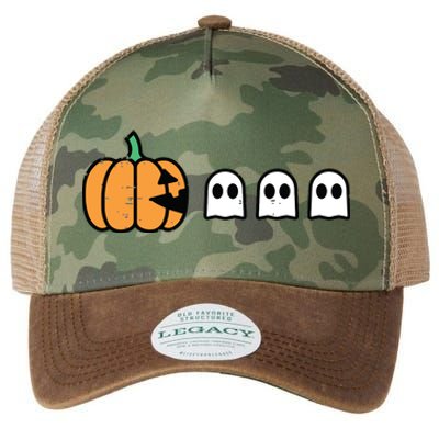 Halloween Gamer Pumpkin Eating Ghost Costume Boy Kids Legacy Tie Dye Trucker Hat