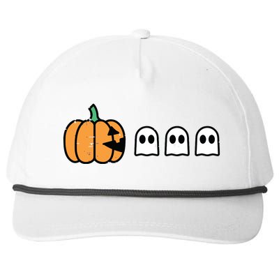 Halloween Gamer Pumpkin Eating Ghost Costume Boy Kids Snapback Five-Panel Rope Hat