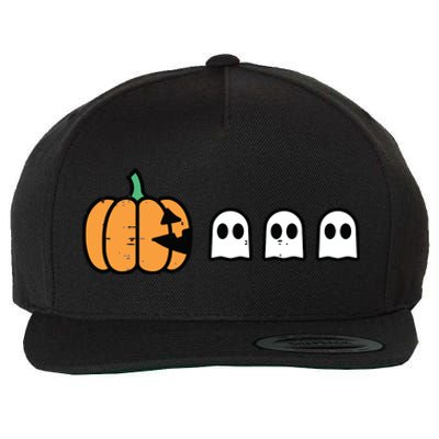 Halloween Gamer Pumpkin Eating Ghost Costume Boy Kids Wool Snapback Cap