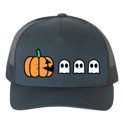 Halloween Gamer Pumpkin Eating Ghost Costume Boy Kids Yupoong Adult 5-Panel Trucker Hat