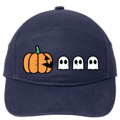 Halloween Gamer Pumpkin Eating Ghost Costume Boy Kids 7-Panel Snapback Hat