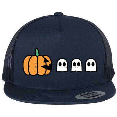 Halloween Gamer Pumpkin Eating Ghost Costume Boy Kids Flat Bill Trucker Hat