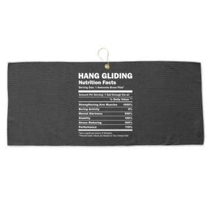 Hang Gliding Pilot Funny Nutrition Facts Hang Glider Gift Large Microfiber Waffle Golf Towel