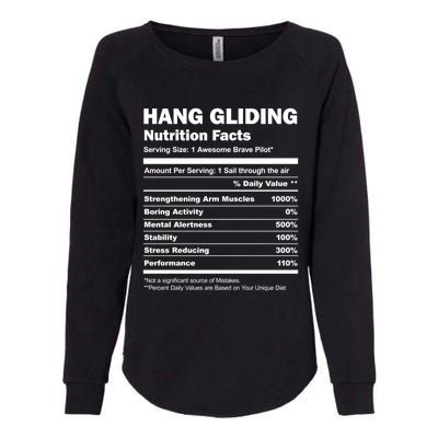 Hang Gliding Pilot Funny Nutrition Facts Hang Glider Gift Womens California Wash Sweatshirt