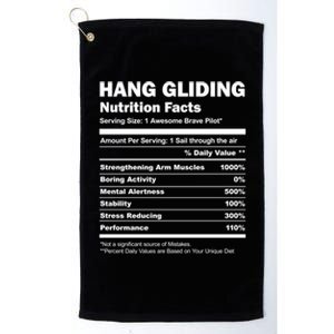 Hang Gliding Pilot Funny Nutrition Facts Hang Glider Gift Platinum Collection Golf Towel