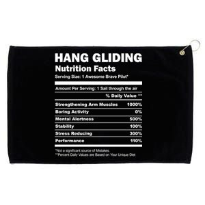 Hang Gliding Pilot Funny Nutrition Facts Hang Glider Gift Grommeted Golf Towel