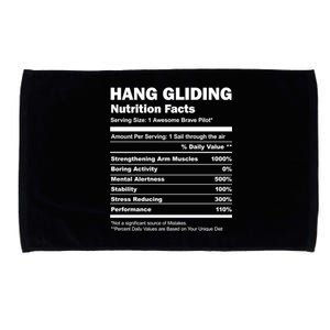 Hang Gliding Pilot Funny Nutrition Facts Hang Glider Gift Microfiber Hand Towel