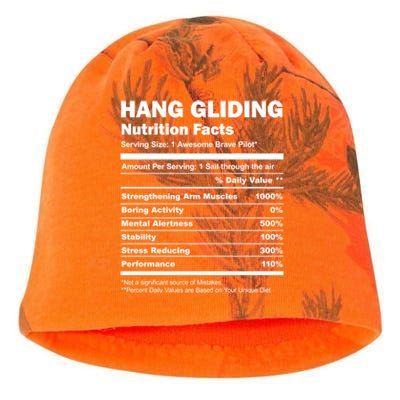 Hang Gliding Pilot Funny Nutrition Facts Hang Glider Gift Kati - Camo Knit Beanie